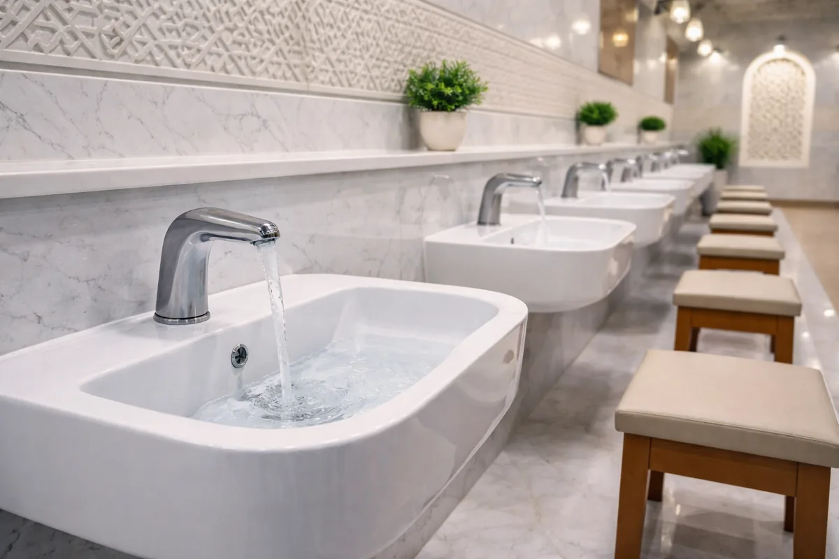 Comment les lavabos d'ablutions en céramique antibactérienne facilitent le Wudu dans les mosquées